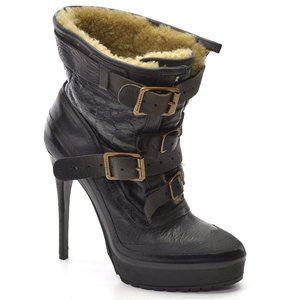 Burberry Prorsum Shearling Aviator Booties 38